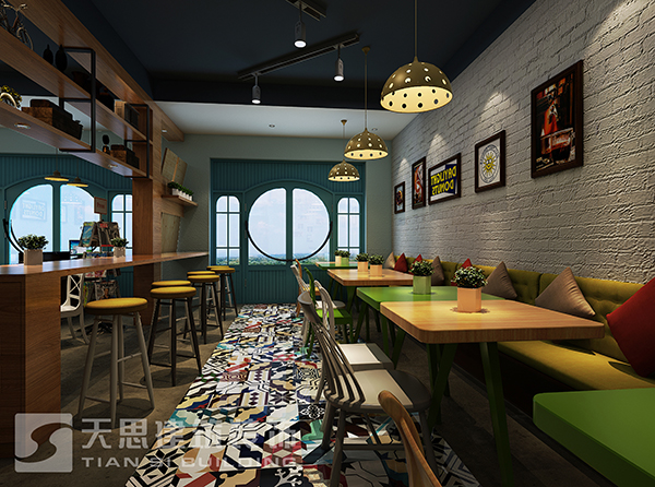 美式田園風(fēng)格披薩店設(shè)計